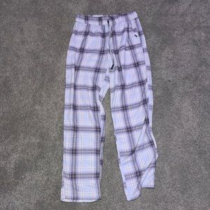eddie bauer womens medium purple and white plaid pajama bottoms